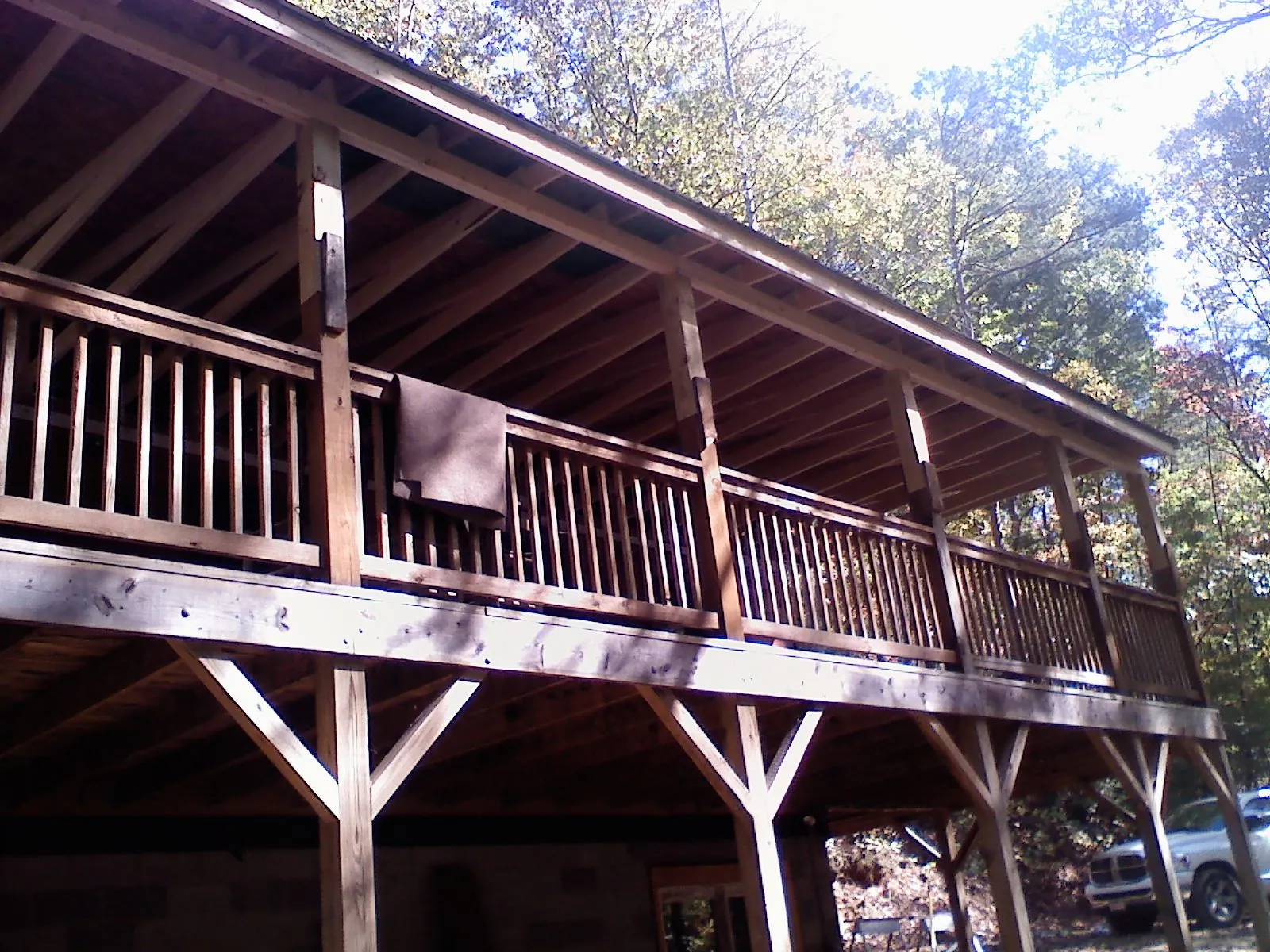 Timber framing under a new elevated porch and deck — Roof Leak Repair in Richardson by Roofing Brothers